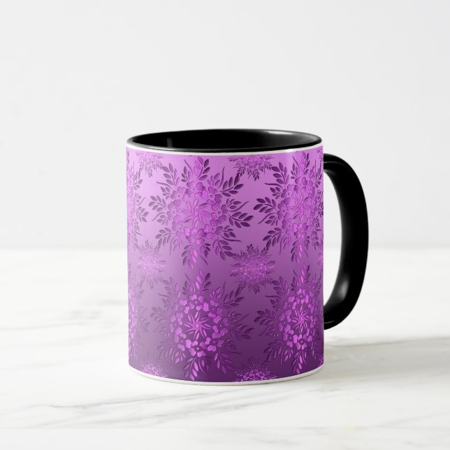 Retro-Blommigtens Violet Design Mugg (Framsida höger)