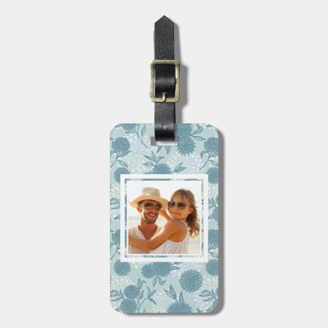 Retro blommönster 2 2 för beställnings- foto bagagebricka (Vertikal Framsida)