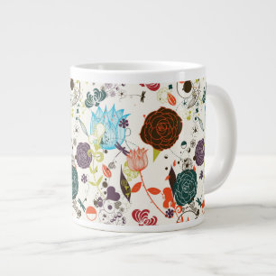 Retro Blommönster 2 Jumbo Mugg
