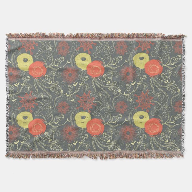 Retro blommönster 2 mysfilt (Framsidan)