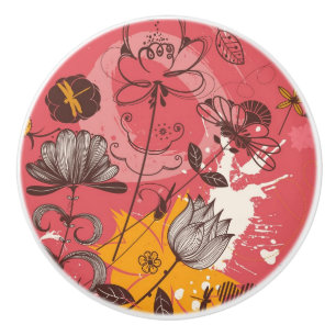 Retro blommönster 4 knopp