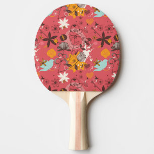 Retro blommönster 5 pingisracket