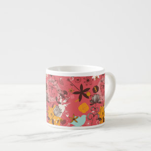 Retro blommönster 7 espressomugg