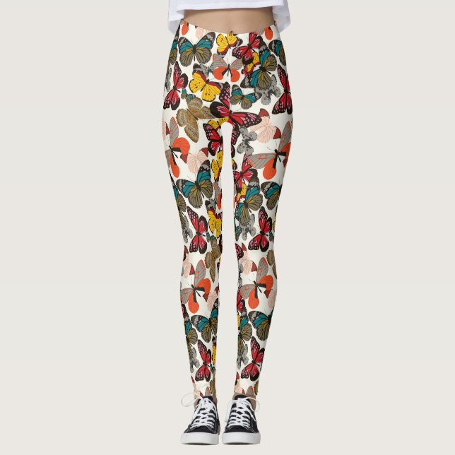 Retro blommönster 7 leggings (Framsida)
