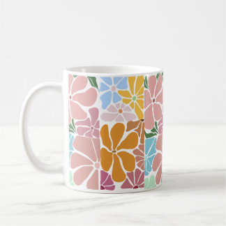 Retro-Blommönster - färglös Vintage blomma Kaffemugg
