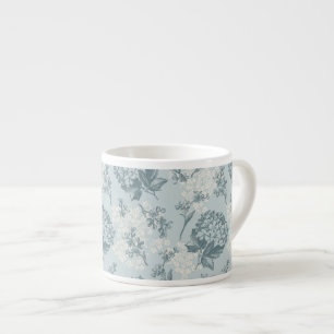 Retro blommönster med viburnumblommor espressomugg