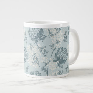 Retro-blommönster med viburnumblommor jumbo mugg