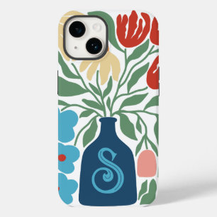 Retro Blommönster Monogram - initialt