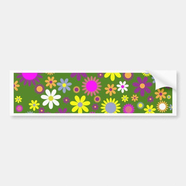 Retro-Blommönster - strömsfack Bildekal (Framsidan)