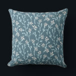 Retro-blommönstret i Boho stil. Japanes sakura Kudde<br><div class="desc">Retro-blommönstret i Boho stil. Blue sakura. Vintagens blommigt av körsbärsväv i blommarna. Japanska Sakura mönster. Boho hemdekanter. Dubbla kudde med blommor av körsbärsblommor från vår blommar.</div>