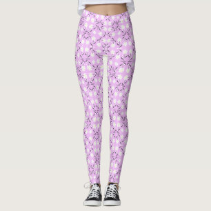 Retro, blommönstret Rosa Leggings