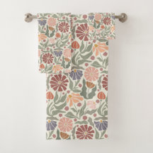 Retro-blommor av typen kute-Vintage, bath Towset S
