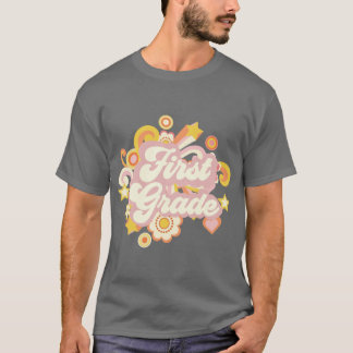 Retro blommor Första 1:a Klasslärare Presentidé ro T Shirt