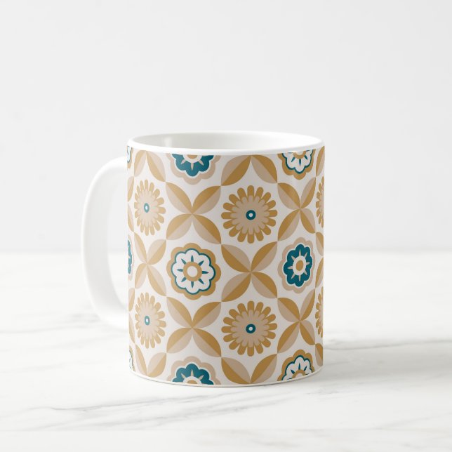 Retro-blommor från guld kaffemugg (Framsida vänster)