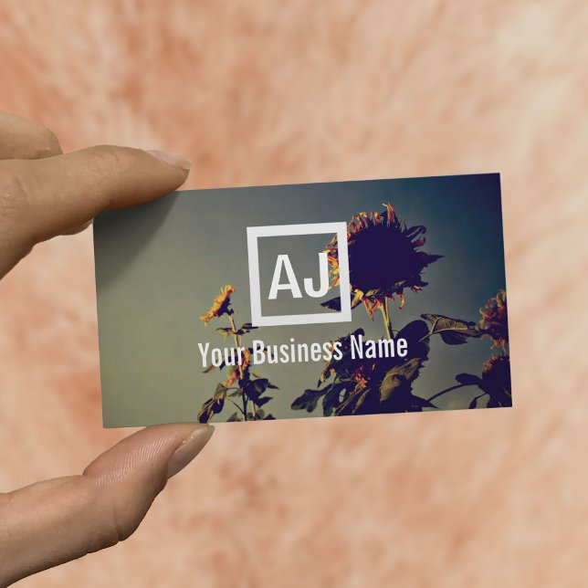 Retro-blommor i morgonfotot visitkort (Skapare uppladdad)
