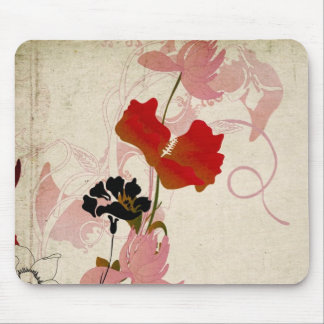 Retro blommor Mousepad Musmatta