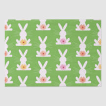 Retro blommor på geometriska vita kaniner