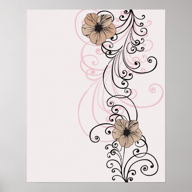 Retro-blommor Poster (Framsidan)