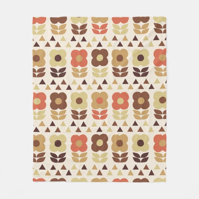 Retro-blommor, sömlös mönster fleecefilt (Framsidan)