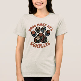 Retro blomster Hundpaw T Shirt