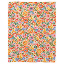 Retro blomster Mönster Flanellfilt