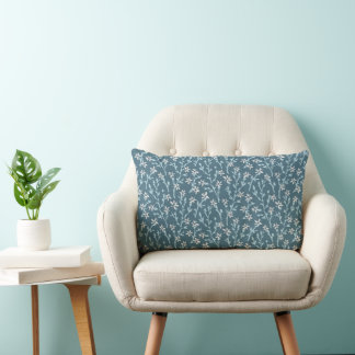 Retro blomster mönster i boho stil. Rosa sakura. Lumbarkudde