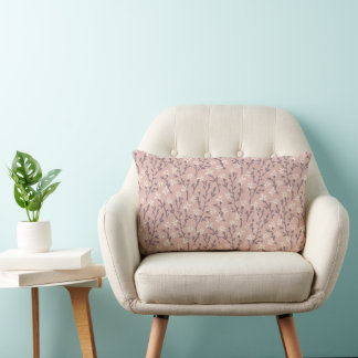 Retro blomster mönster i boho stil. Rosa sakura. Lumbarkudde