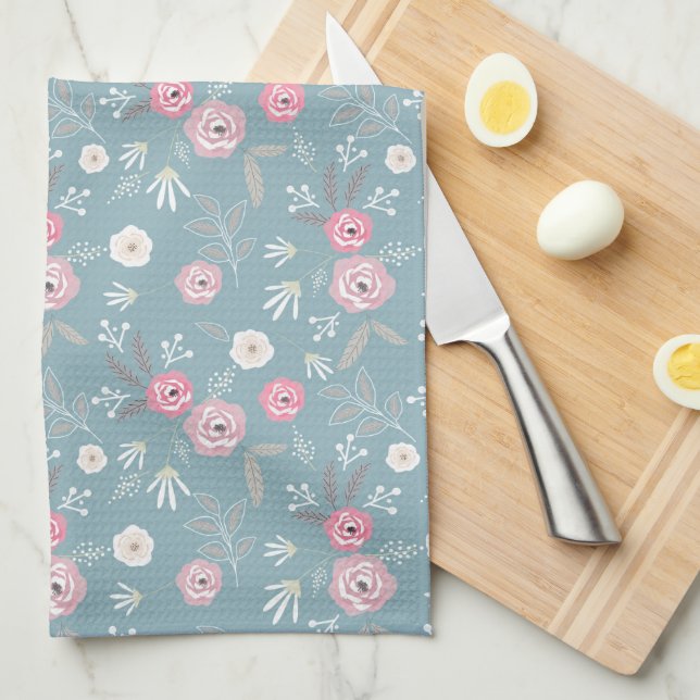 Retro blomster mönster. kökshandduk (Vikt i Fjärdedel)