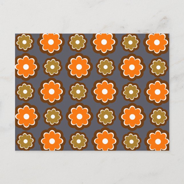 Retro blomster mönster vykort (Framsida)