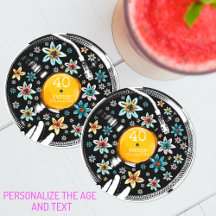 Retro blomster vinylskiva design födelsedag anpass