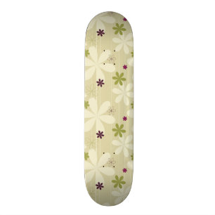 Retro blomsterbakgrund skateboard bräda 20 cm