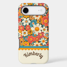 Retro blomsterdaffodil mobilskal – Anpassat namn