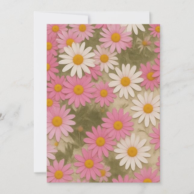 Retro blomsterdräktsmuster estetisk design spara datumet (Framsida)