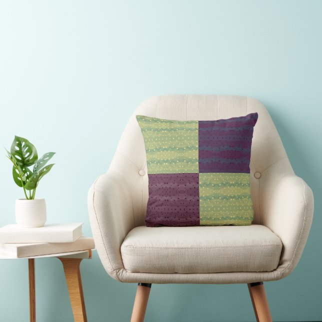 Retro blomsterpatchworkmönster kudde (Stol)