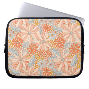 Retro Blomsterträdgård Mönster Laptop Fodral