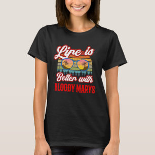 Retro Bloody Marys Sunset Life är bättre med blode T Shirt