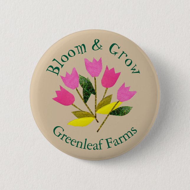 Retro Bloom & Grow Colorful Garden Farm Nursery Knapp (Framsida)