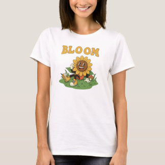 Retro Bloom Solrostecken T-Shirt - kute Nat