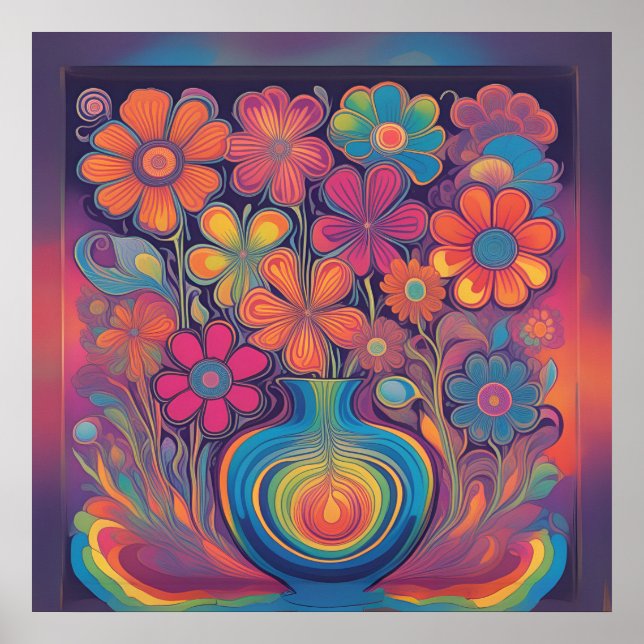 Retro Bloom Vibes Poster (Framsidan)