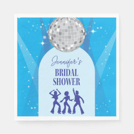 Retro Blue 70s Disco Dancing Queen Bridal Shower Pappersservett