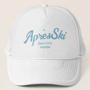 Retro blue Apres Ski Anpassningsbar Ski Resort Par Keps