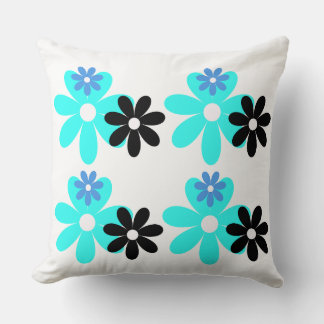 Retro Blue Bloom Duo Pillow Kudde