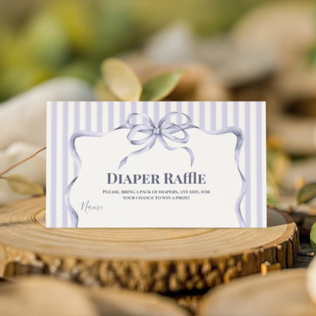 Retro Blue Bow Cafe Bebe Boy Coffee Baby Shower Tilläggskort (Skapare uppladdad)