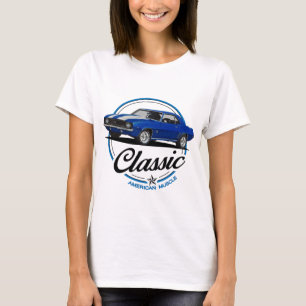Retro Blue Camaro Classic T Shirt