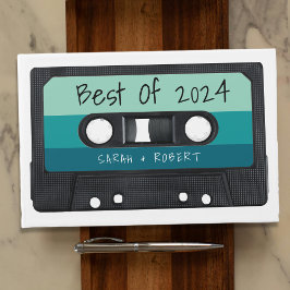 Retro Blue Cassette Tape Best of Wedding Favor Gästböcker