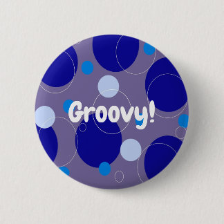 Retro Blue Circles & Ovalers Royal Periwinkle Aqua Knapp