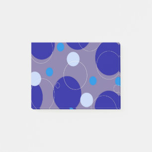 Retro Blue Circles & Ovalers Royal Periwinkle Aqua Post-it Block