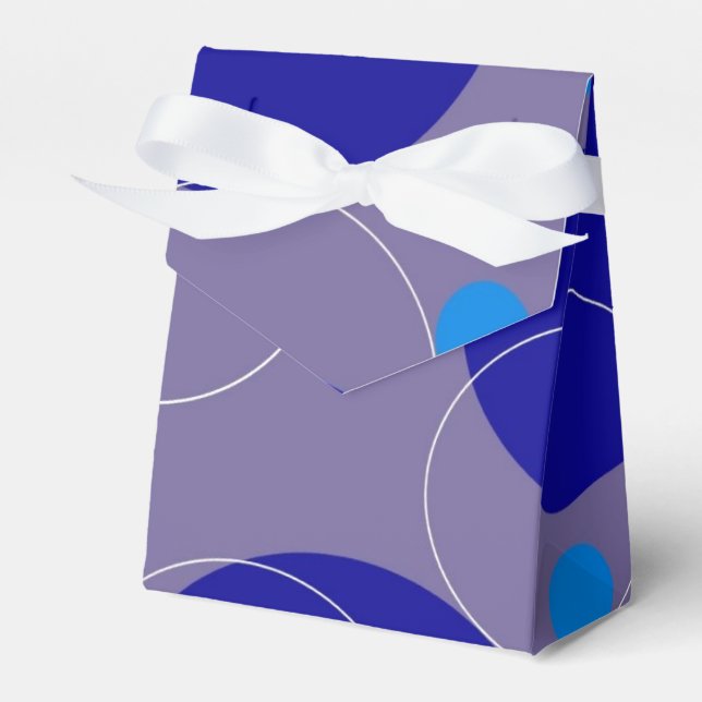 Retro Blue Circles & Ovalers Royal Periwinkle Aqua Presentaskar (Framsidan Sidan)