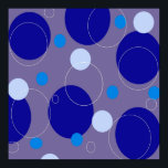 Retro Blue Circles & Ovals Royal Periwinkle Aqua Poster<br><div class="desc">Bold retro blues for an eye-catching pattern.</div>