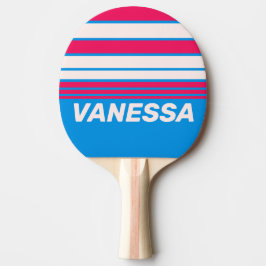 Retro Blue Crush Horizon-randig med namn Pingisracket